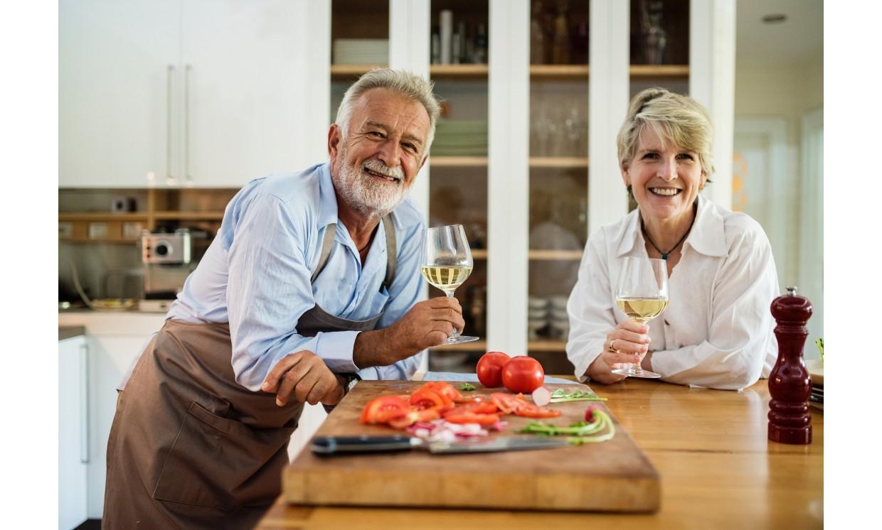 adult old couples casual chef