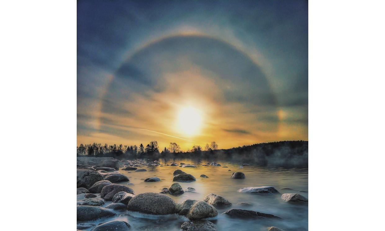 background countryside surreal river sunset sunrise