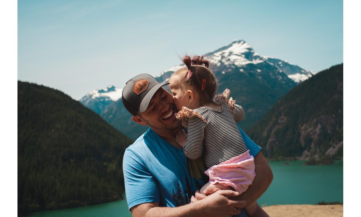 adult papa baby lake child family