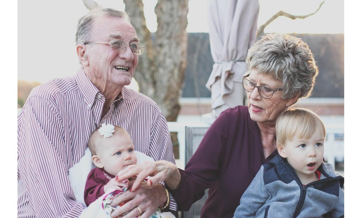 adult grandpa grandma baby boy happy