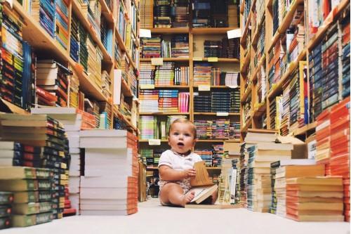 baby cute book library read happy smart