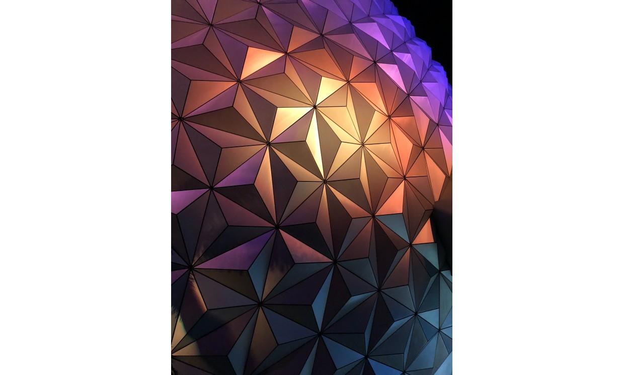 abstract ball prism blue pink gold