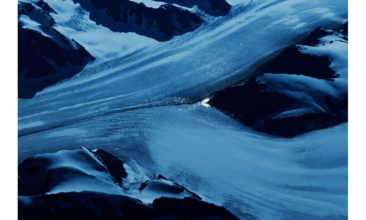 abstract snow river white dark blue