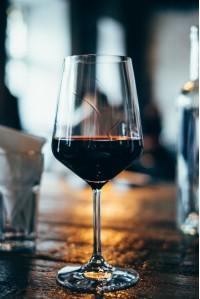 glass of red wine in a restaurant
