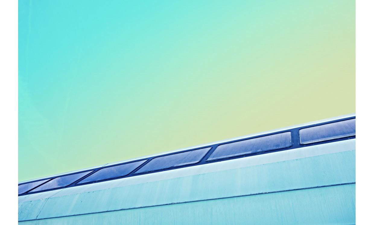 abstract architecture blue window line