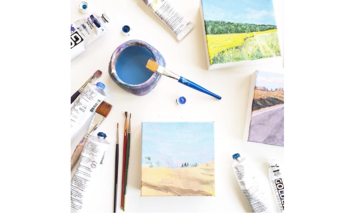 background landscape paintings colorful