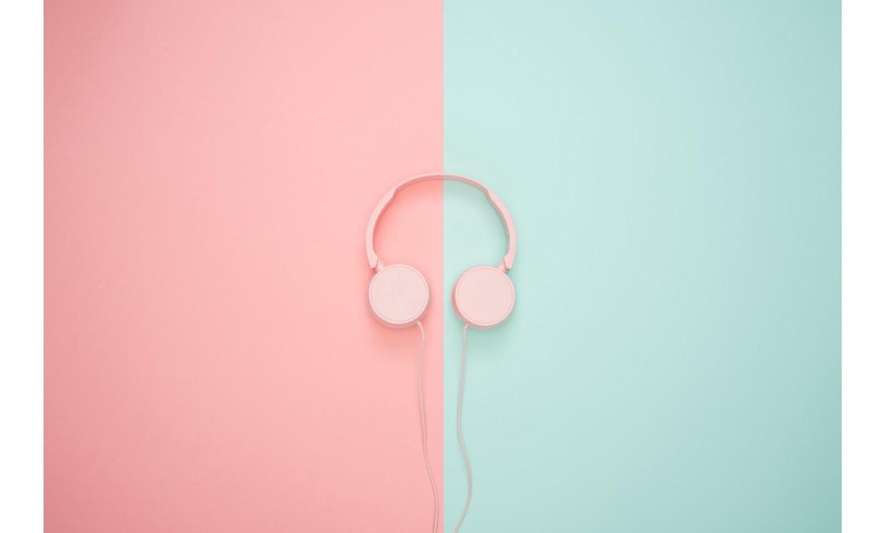 abstract headphone pink blue