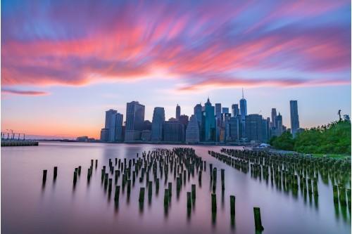 building manhattan skyline bridge park new york