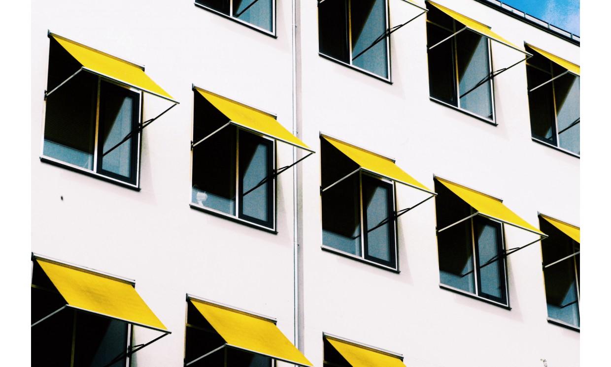 building shape window yellow