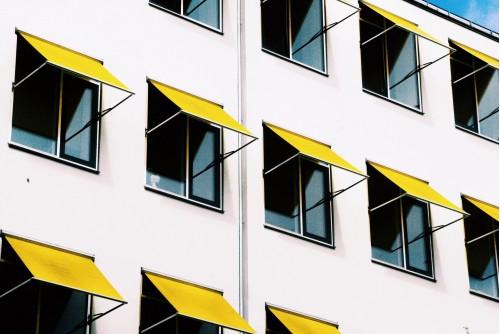 building shape window yellow
