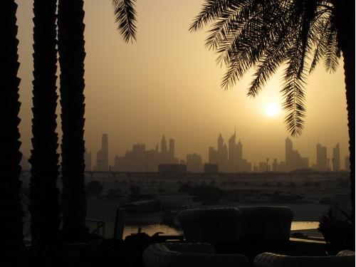 building sunset dubai skyline