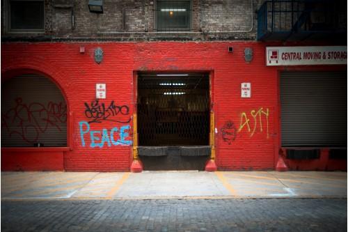building truck dock red wall